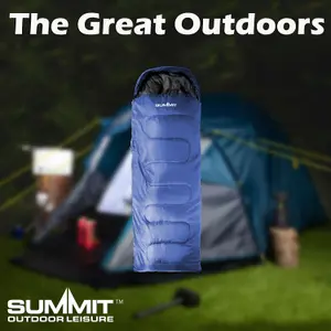 Cowl Sleeping Bag Single Stylish, Warm, Easy To Pack Camp Bag  Blue Cowl