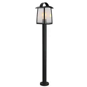 CGC KELSEY Black Post Lantern With Water Glass Diffuser