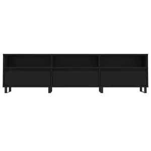 Berkfield TV Cabinet Black 150x30x44.5 cm Engineered Wood