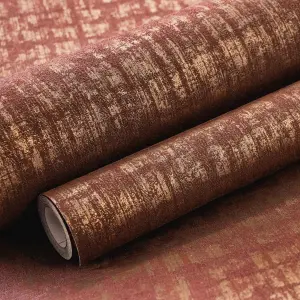 Galerie Adonea Zeus Ruby Red Metallic Geometric 3D Embossed Wallpaper Roll