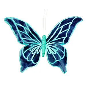 Light Blue Butterfly Christmas Clip