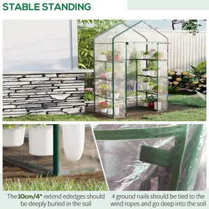 Outsunny Walk In Greenhouse Garden Clear PVC Frame Shelves Reinforced Plant Grow