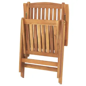 Set of 6 Garden Chairs JAVA Acacia Wood Light Wood