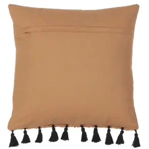 furn. Radiance Tufted Cotton Tasselled Feather Filled Cushion