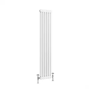 Right Radiators 1500x290 mm Vertical Traditional 2 Column Cast Iron Style Radiator White