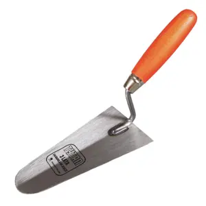 Toolty Gauging Trowel with Wooden Handle 180mm Grinded Carbon Steel for Brickwork and Plastering Rendering Masonry DIY