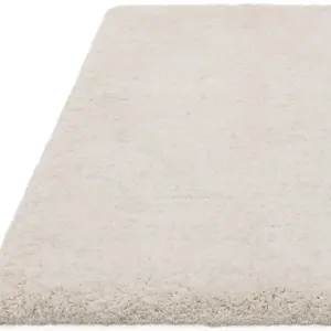 White Luxurious , Modern , Plain , Shaggy Easy to Clean Rug for Living Room, Bedroom - 120cm X 170cm