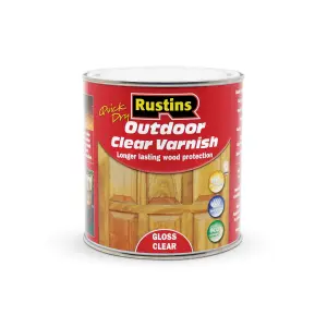 Rustins Quick Dry Outdoor Varnish Gloss - Clear 1ltr