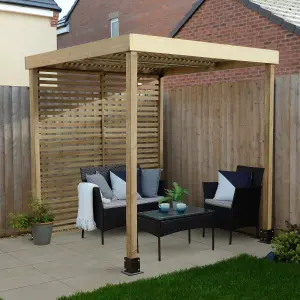 Forest Garden Modular Square Pergola, (H)2045mm (W)1970mm with 1 pair of screens