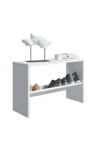 Mio Shoe Storage Rack 2 Tier Shoe Shelves, 68 x 25 x 44 cm, White