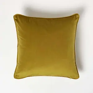 Homescapes Gold Filled Velvet Cushion with Piped Edge 46 x 46 cm