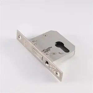 64mm Residential EURO Profile Deadlock - Polished Nickel Fire Door Rated Lock