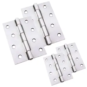 AFIT Steel Polished Chrome 1838 Butt Hinges - Fixed Pin Pattern - 102 x 67 x 2mm - Pack of 2 Pairs