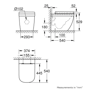 Grohe Even Alpine White Concealed Dual Cistern (H)455mm (W)41.5cm (D)14cm