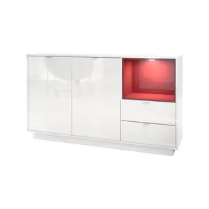 Sideboard Mcclung White (glossy)/Burgundy (glossy) / Yes