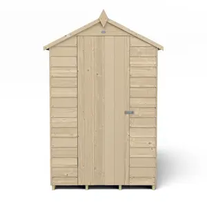 Forest Garden 6x4 ft Apex Wooden Shed with floor & 4 windows - Assembly service included