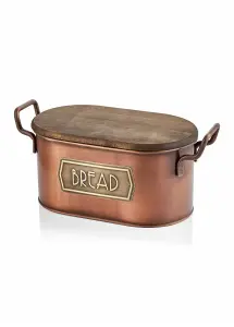 Rozi Copper Bread Bin With Lid