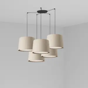 Luminosa Samba Triple Cylindrical Cluster Drop Light Beige, E27