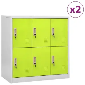 Berkfield Locker Cabinets 2 pcs Light Grey and Green 90x45x92.5 cm Steel