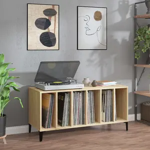 vidaXL Record Cabinet Sonoma Oak 100x38x48 cm Engineered Wood