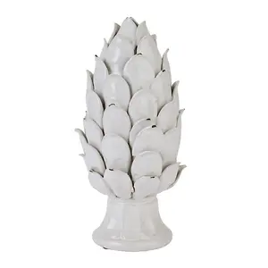 Large Ivory Chianti Artichoke - Ceramic - L19 x W19 x H36 cm - White