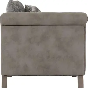 Grace Chair Upholstered in Silver/Grey Fabric 2 Man Del