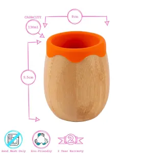 Tiny Dining - Llama Bamboo Suction Baby Feeding Set - Orange - 4pc