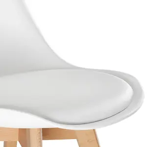 Dining Chairs Frederikke Set of 6 - padded, ergonomic shape - white