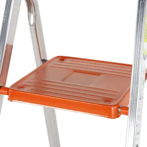 1.7m Lightweight Aluminium Platform Step Ladders 8 Tread Anti Slip DIY Steps