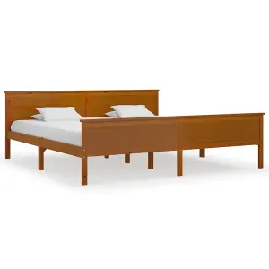 Berkfield Bed Frame Honey Brown Solid Wood Pine 200x200 cm