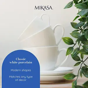 Mikasa Chalk Set of 2 Cappuccino Cups & Saucers