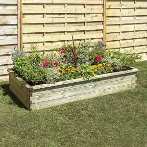 Zest Rectangular Sleeper Raised Wooden Bed Garden Planter 1.8m x 0.9m