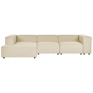 Corner Sofa APRICA Beige Fabric Right Hand