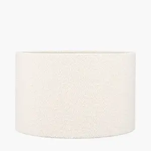 White Boucle Cylinder Lampshade