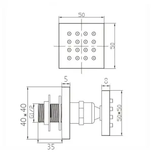 ENKI Milan Chrome Square Concealed Brass Thermostatic Overhead Shower & Handset Kit SH0624