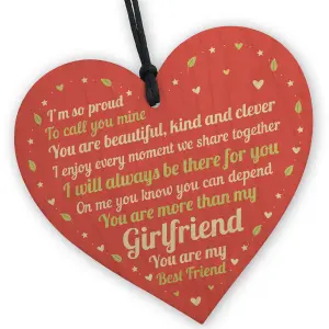 Red Ocean Valentines Gift Girlfriend Wood Heart Anniversary Birthday Gift For Girlfriend Best Friend Keepsake