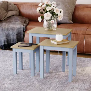 Analynn 3 Piece Nest of Tables Grey / Oak