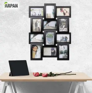 Arpan Multi Aperture Picture Frame Holds 12 X 6x4 " Black