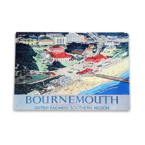 Vintage Metal Sign - British Railways Retro Advertising, Bournemouth