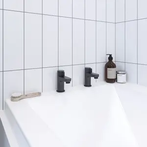 GoodHome Cavally Bath Pillar Tap, Pair