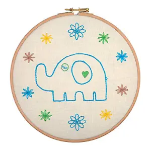 DAD ELEPHANT - Embroidery Kit with Hoop: Dad Elephant - Anchor