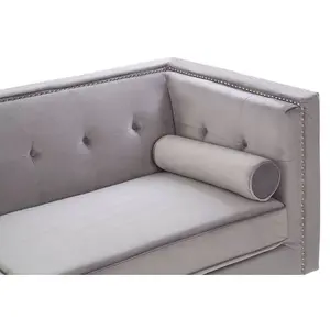 Interiors by Premier Felisa 3 Seat Grey Velvet Sofa