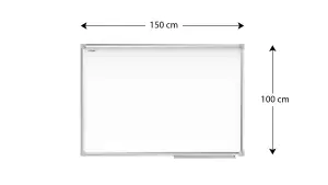 ALLboards Whiteboard dry erase magnetic surface aluminium frame 150x100 cm CLASSIC A7