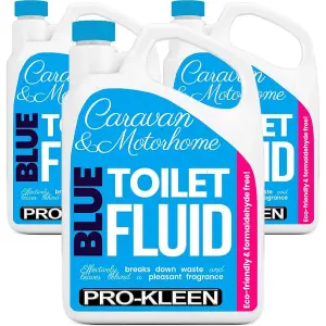 Pro-Kleen Blue Toilet Chemical Fluid Solution Cleaner 6L for Caravan and Motorhomes - Eco-Friendly, Formaldehyde Free