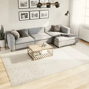 Shaggy Rug PAMPLONA High Pile Modern Cream 240x340 cm