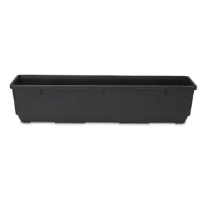 Verve Florus Black Plastic Bell Rectangular Trough (H)20cm (W)20cm