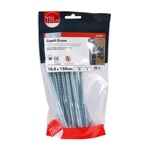 TIMCO Coach Screws Hex Head Silver  - 10.0 x 150