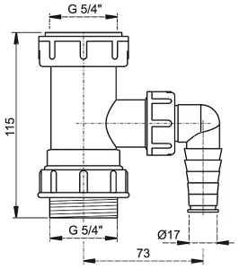 Alcaplast Kitchen Drain Waste Trap Adapter Pipe 5/4" with Dishwasher Connector Inlet Input