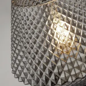 Lighting Collection Textured Smoked Glass Table Lamp