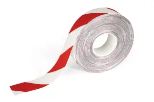 Durable DURALINE Safety Non-Slip Hazard Warning Tape - 50mm x 30m - Red/White